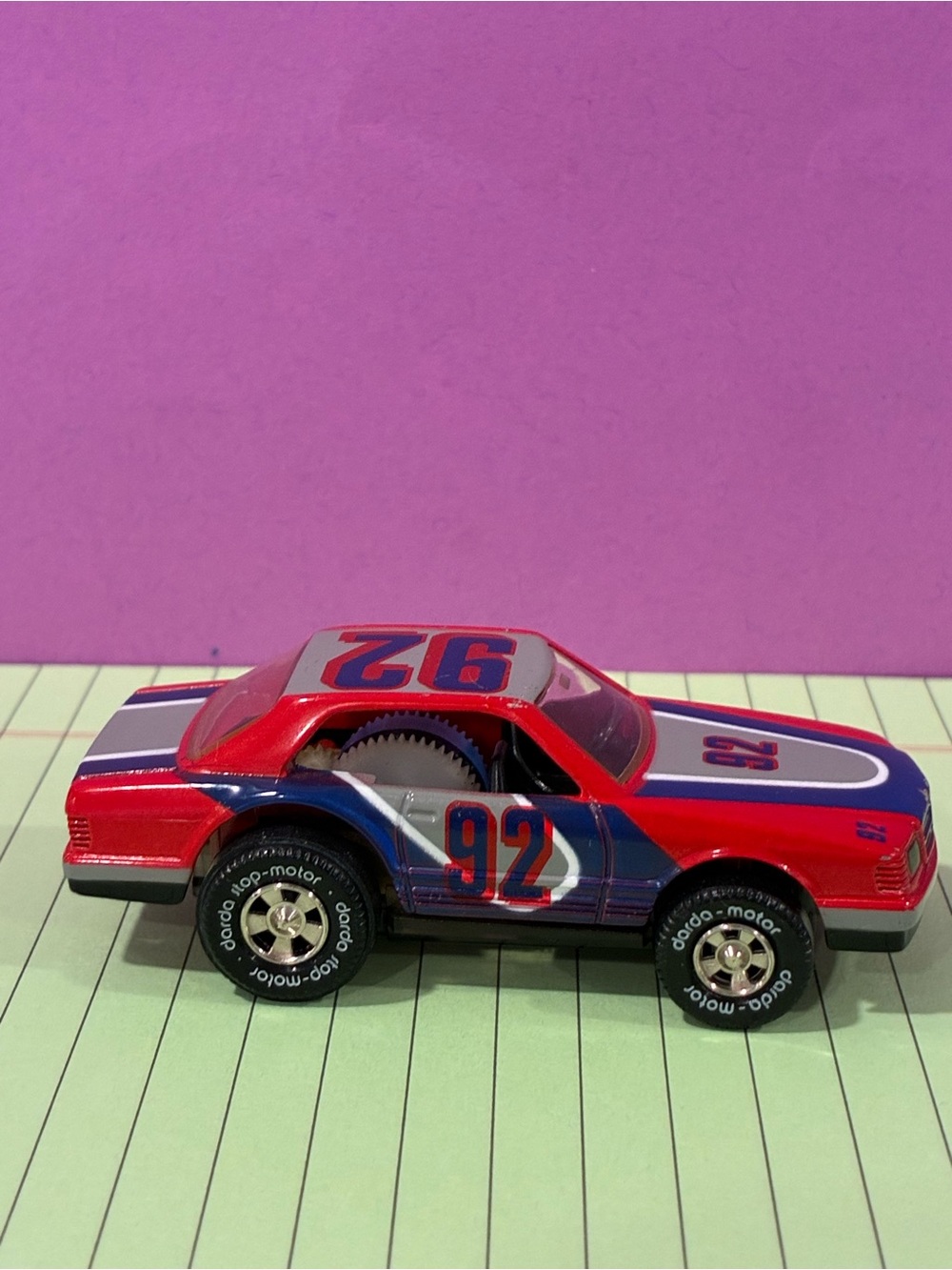 Vintage Darda Motor Mercedes-Benz Race Car #92 Pull-Back – Made in W. Germany - Picture 5 of 8